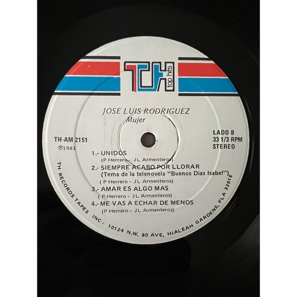 Jose Luis Rodriguez Mujer LP TH Top Hits Records 1981 TH-AM 2151 VG - Picture 7 of 7